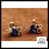 Boucles D’oreilles Tête de Mort Pierre Bleue