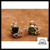 Boucles D’oreilles Tête de Mort Pierre Verte