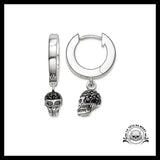 Boucles D’oreilles Tête de Mort Pierres Noires