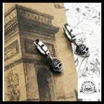 Boucles D’oreilles Tête de Mort Pierres Noires