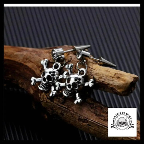 Boucles D’oreilles Tête de Mort Pirate