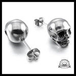 Boucles D’oreilles Tête de Mort Plaquées Argent