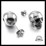 Boucles D’oreilles Tête de Mort Plaquées Argent