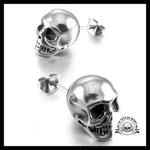 Boucles D’oreilles Tête de Mort Plaquées Argent