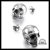 Boucles D’oreilles Tête de Mort Plaquées Argent