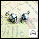 Boucles D’oreilles Tête de Mort Plaquées Argent