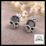 Boucles D’oreilles Tête de Mort Princesse Noire