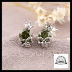 Boucles D’oreilles Tête de Mort Princesse Verte