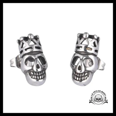 Boucles D’oreilles Tête de Mort Roi Heureux