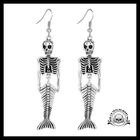 Boucles D’oreilles Tête de Mort Sirène
