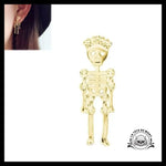 Boucles D’oreilles Tête de Mort Squelette Roi Or