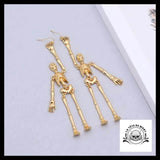 Boucles D’oreilles Tête de Mort Squelettes Dorés