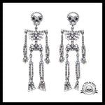 Boucles D’oreilles Tête de Mort Strass Irisés