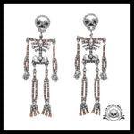 Boucles D’oreilles Tête de Mort Strass Orange