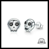Boucles D’oreilles Tête de Mort Stylées en Argent