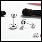 Boucles D’oreilles Tête de Mort Stylées en Argent