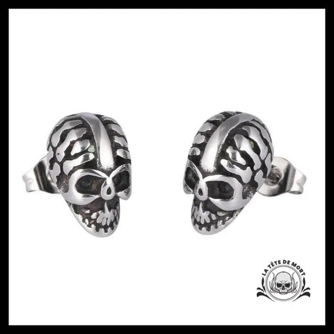 Boucles D’oreilles Tête de Mort Zébré