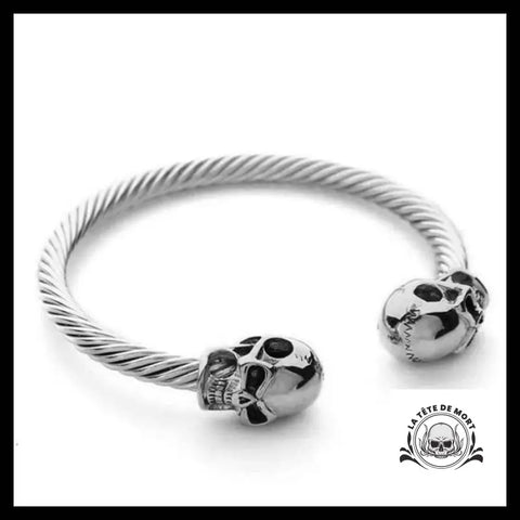 Bracelet Câble Crâne (Acier)