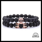 Bracelet Couronne Homme (Perles) - Crâne Passion