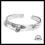 Bracelet Crâne Biker (Argent)