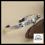 Bracelet Crâne Biker (Argent)
