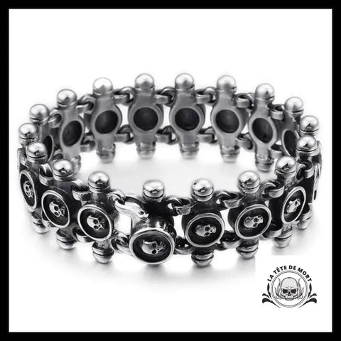 Bracelet Crâne Motard (Acier)