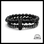 Bracelet Crâne Noir (Perles)
