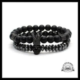 Bracelet Crâne Noir (Perles)