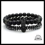 Bracelet Crâne Noir (Perles)