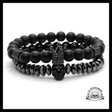 Bracelet Crâne Noir (Perles)