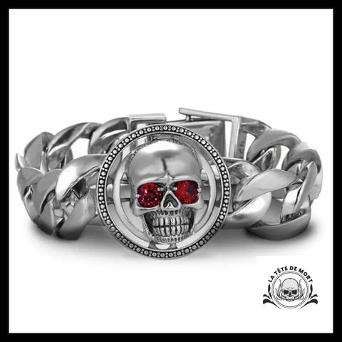 Bracelet Crâne Rock (Argent)