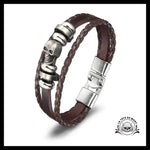 Bracelet Macabre Cuir Marron (Cuir)