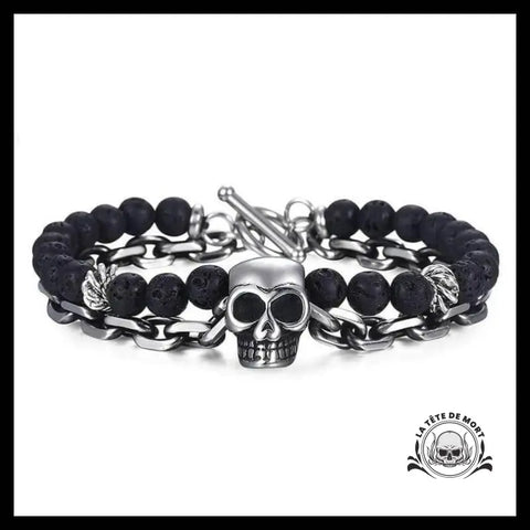 Bracelet Skull Biker (Perles)