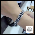 Bracelet Skull Homme (Argent)