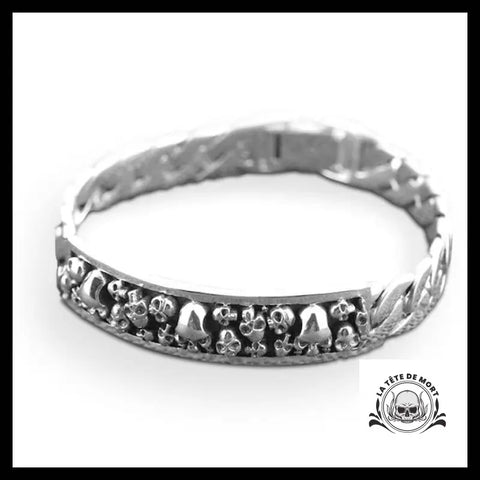 Bracelet Skull Homme (Argent)