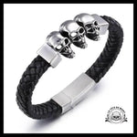 Bracelet Tête de Mort 3 Crânes