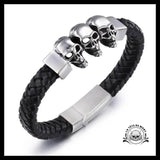 Bracelet Tête de Mort 3 Crânes