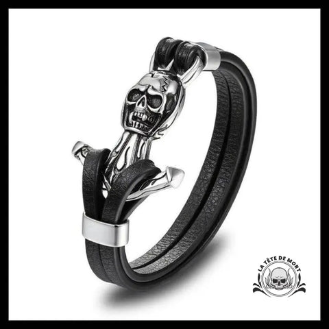 Bracelet Tête de Mort Ancre Marine