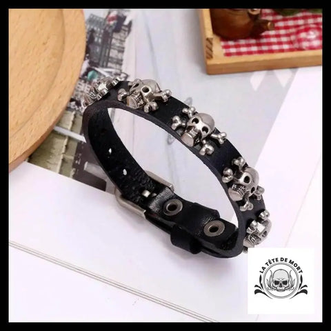 Bracelet Tête de Mort Barbe Noire