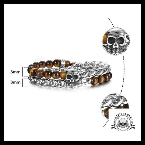 Bracelet Tête de Mort Bois