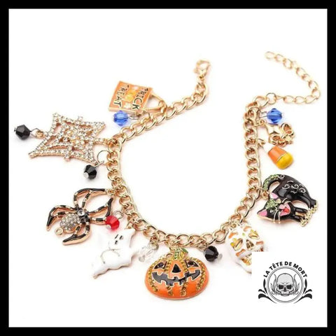 Bracelet Tête de Mort Citrouille