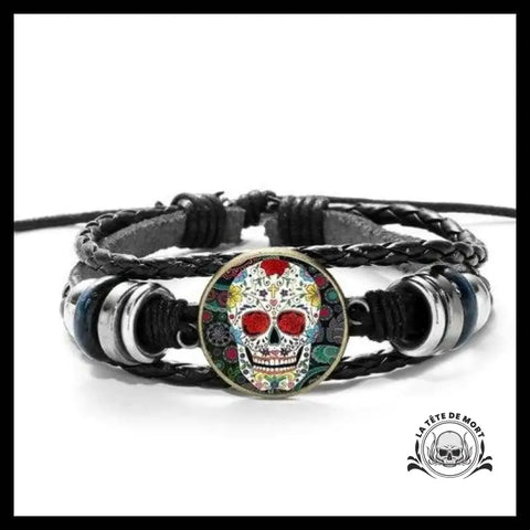 Bracelet Tête de Mort Crâne Mexicain