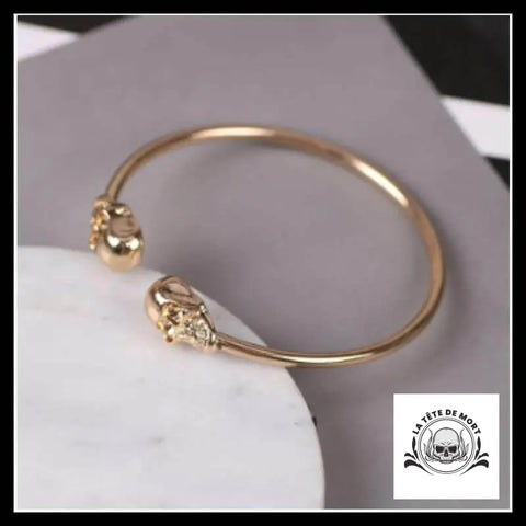 Bracelet Tête de Mort Dorée