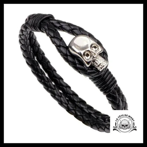Bracelet Tête de Mort Double Tresse