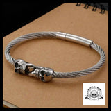 Bracelet Tête de Mort Femme (Acier)