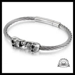 Bracelet Tête de Mort Femme (Acier)