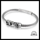 Bracelet Tête de Mort Femme (Acier)