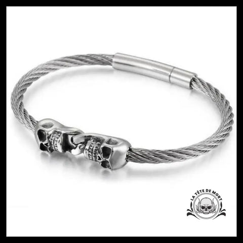 Bracelet Tête de Mort Femme (Acier)
