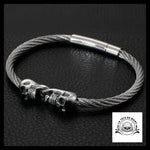 Bracelet Tête de Mort Femme (Acier)