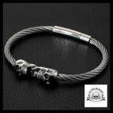 Bracelet Tête de Mort Femme (Acier)